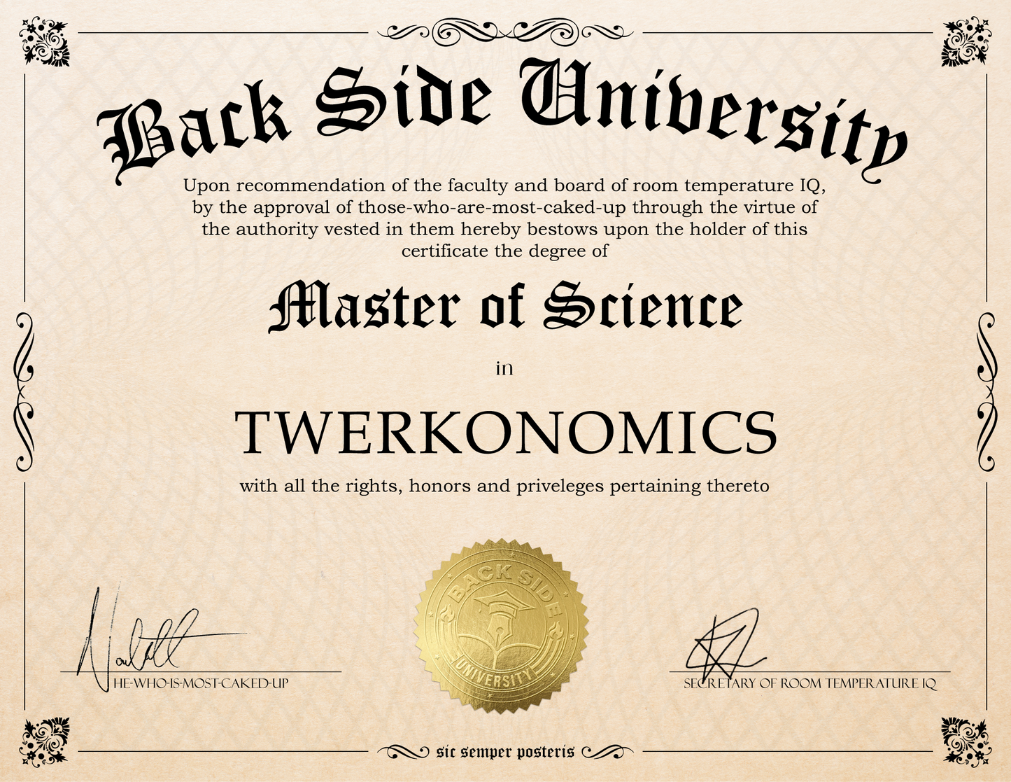 Back Side University Diploma
