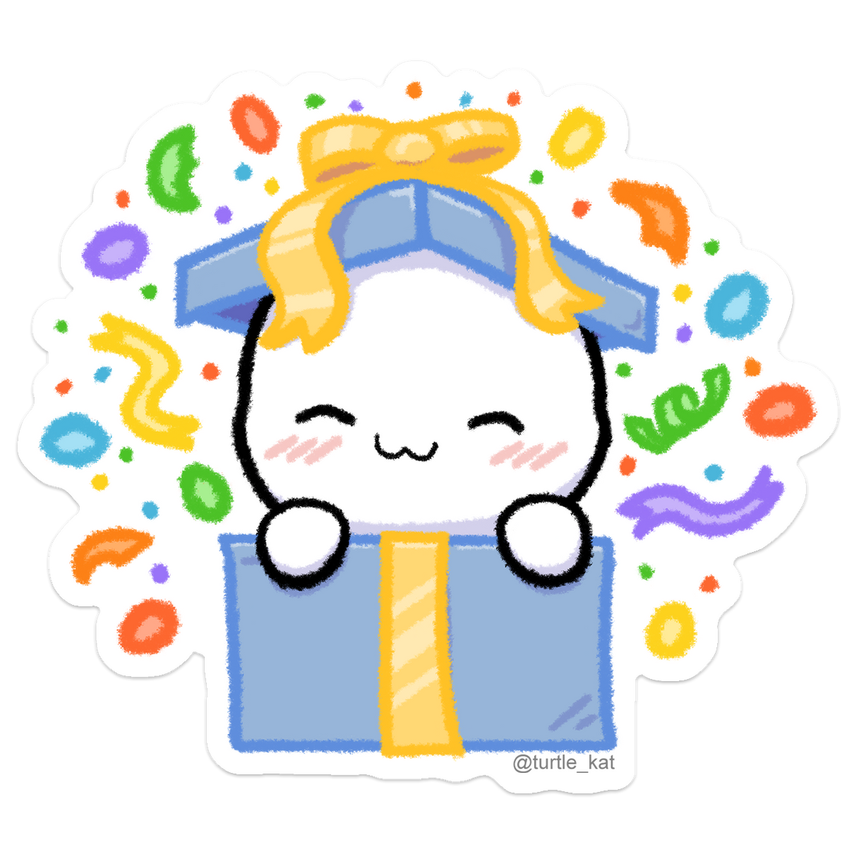 Noob Present - Birthday Die-Cut Sticker