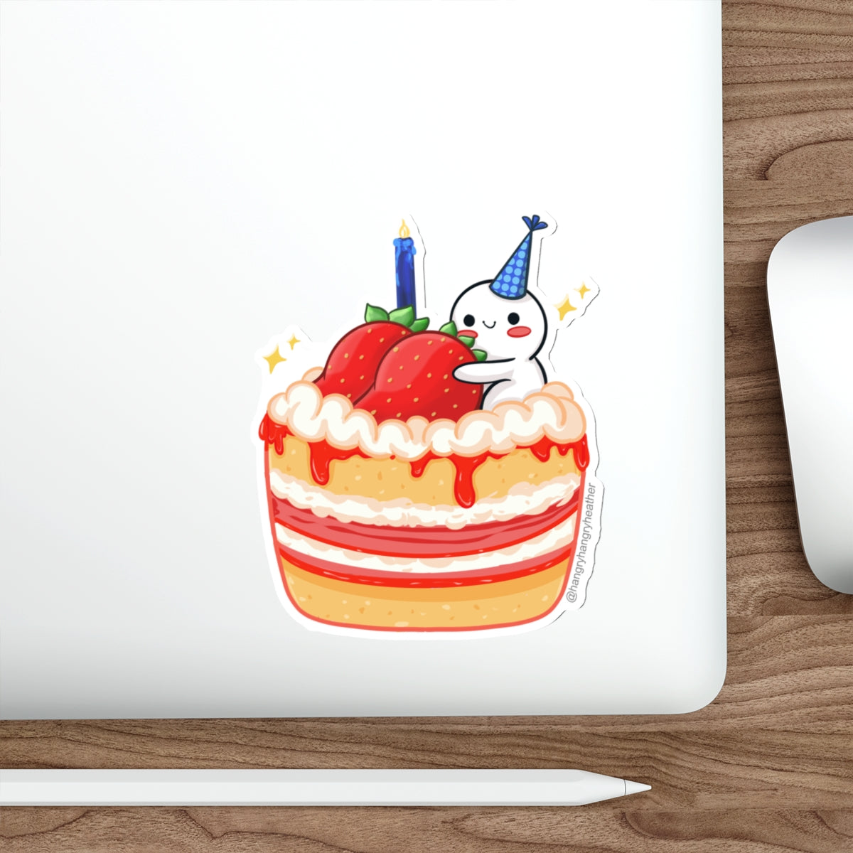 Noobie Birthday Cake - HangryHangryHeather Birthday Die-Cut Sticker
