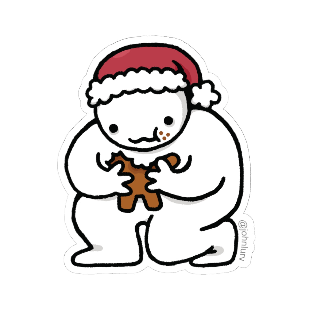 Saturn Eating His Cookie - Johnlurv Kiss-Cut Sticker