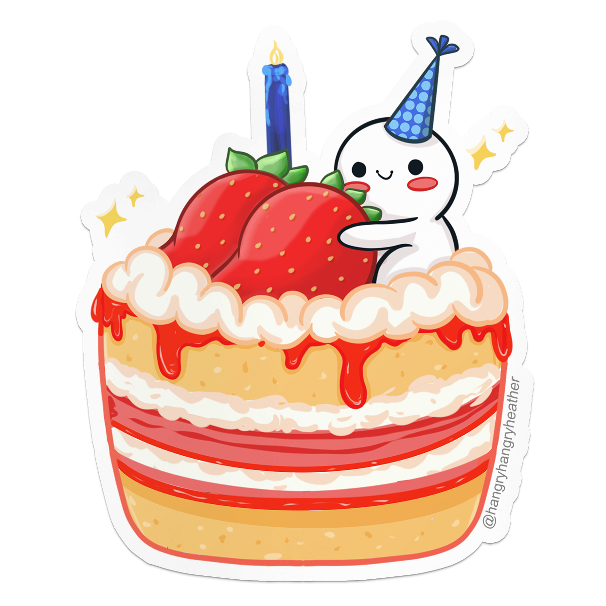 Noobie Birthday Cake - HangryHangryHeather Birthday Die-Cut Sticker