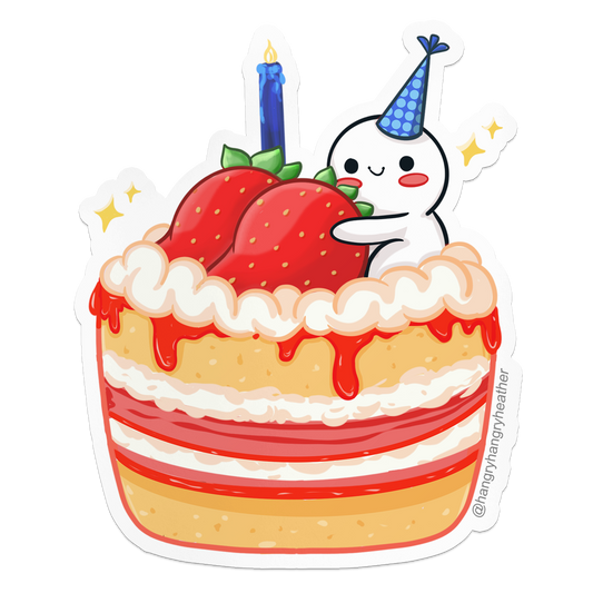 Noobie Birthday Cake - HangryHangryHeather Birthday Die-Cut Sticker