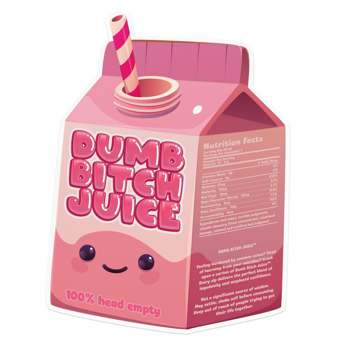 Dumb Bitch Juice Carton - Beach Episode Die-Cut Sticker