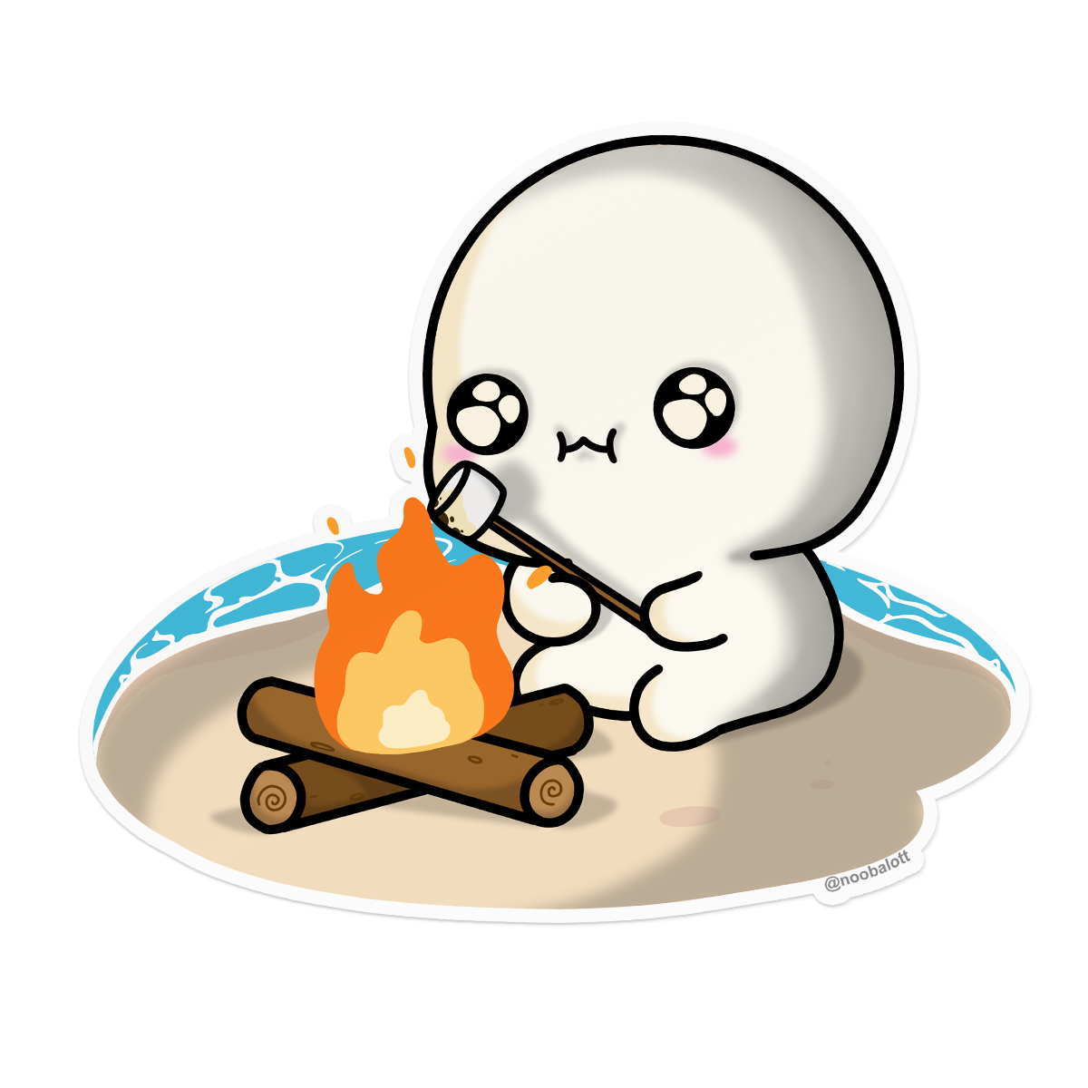 Bonfire - Beach Day Die-Cut Sticker