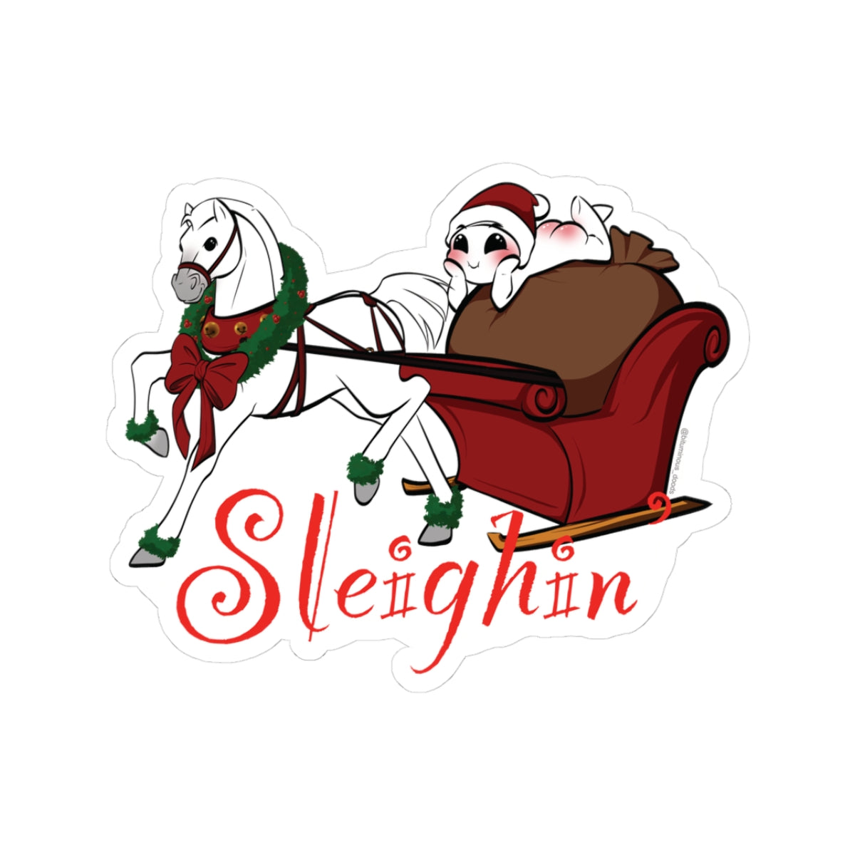 Sleighin' - Bituminous_doods Kiss-Cut Sticker