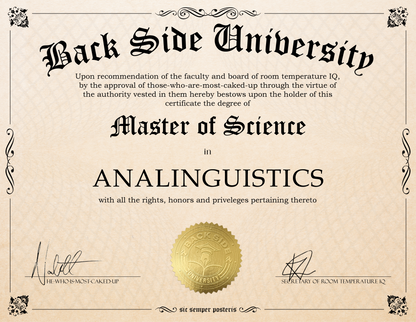 Back Side University Diploma