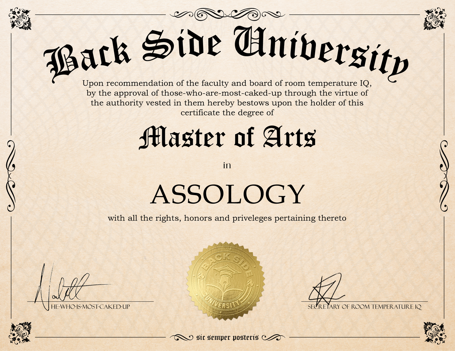 Back Side University Diploma