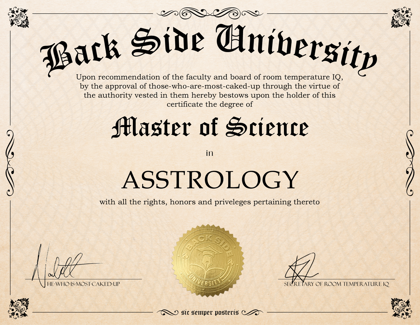 Back Side University Diploma