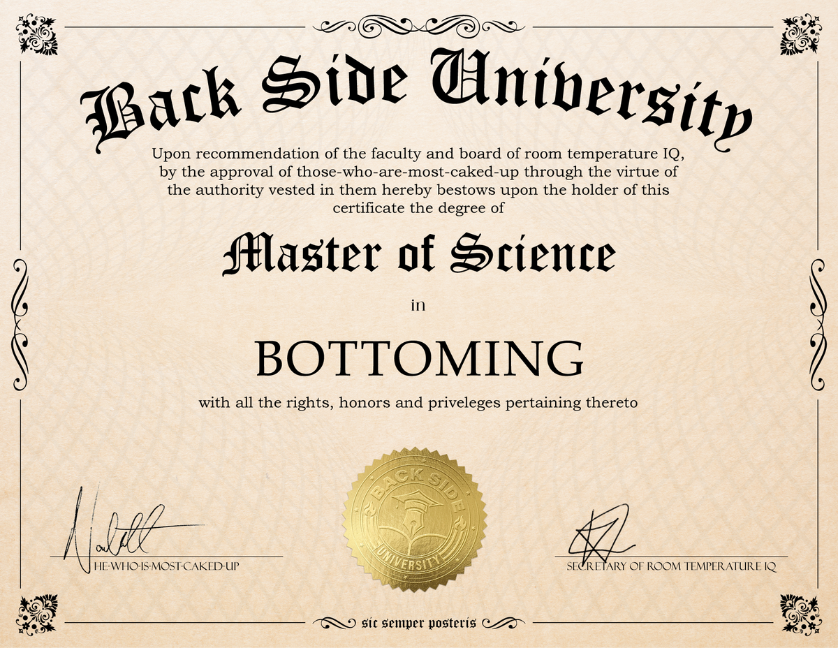 Back Side University Diploma