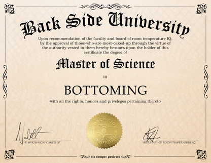 Back Side University Diploma
