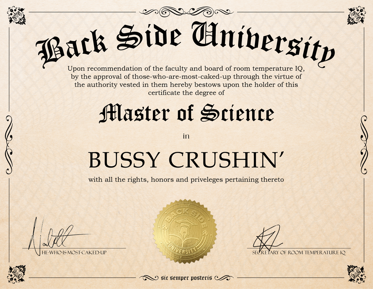 Back Side University Diploma