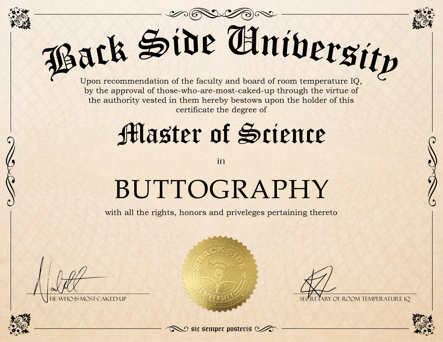 Back Side University Diploma