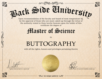 Back Side University Diploma