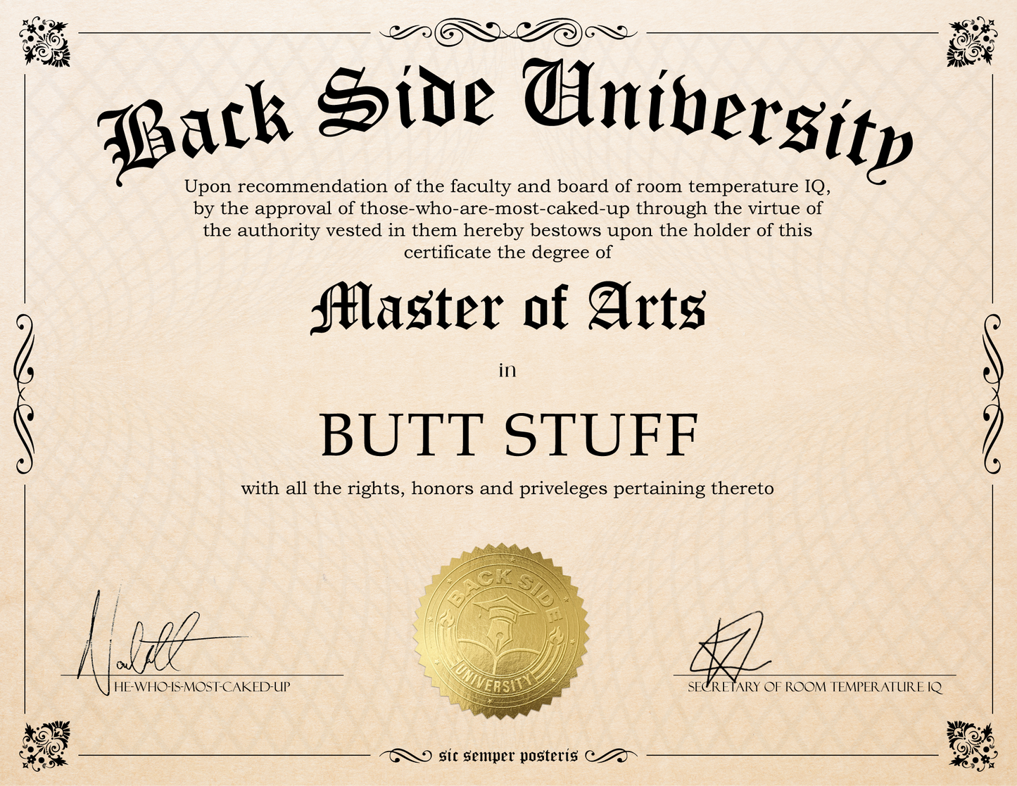 Back Side University Diploma