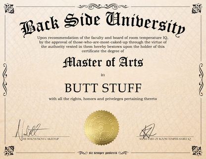 Back Side University Diploma