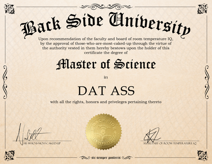 Back Side University Diploma