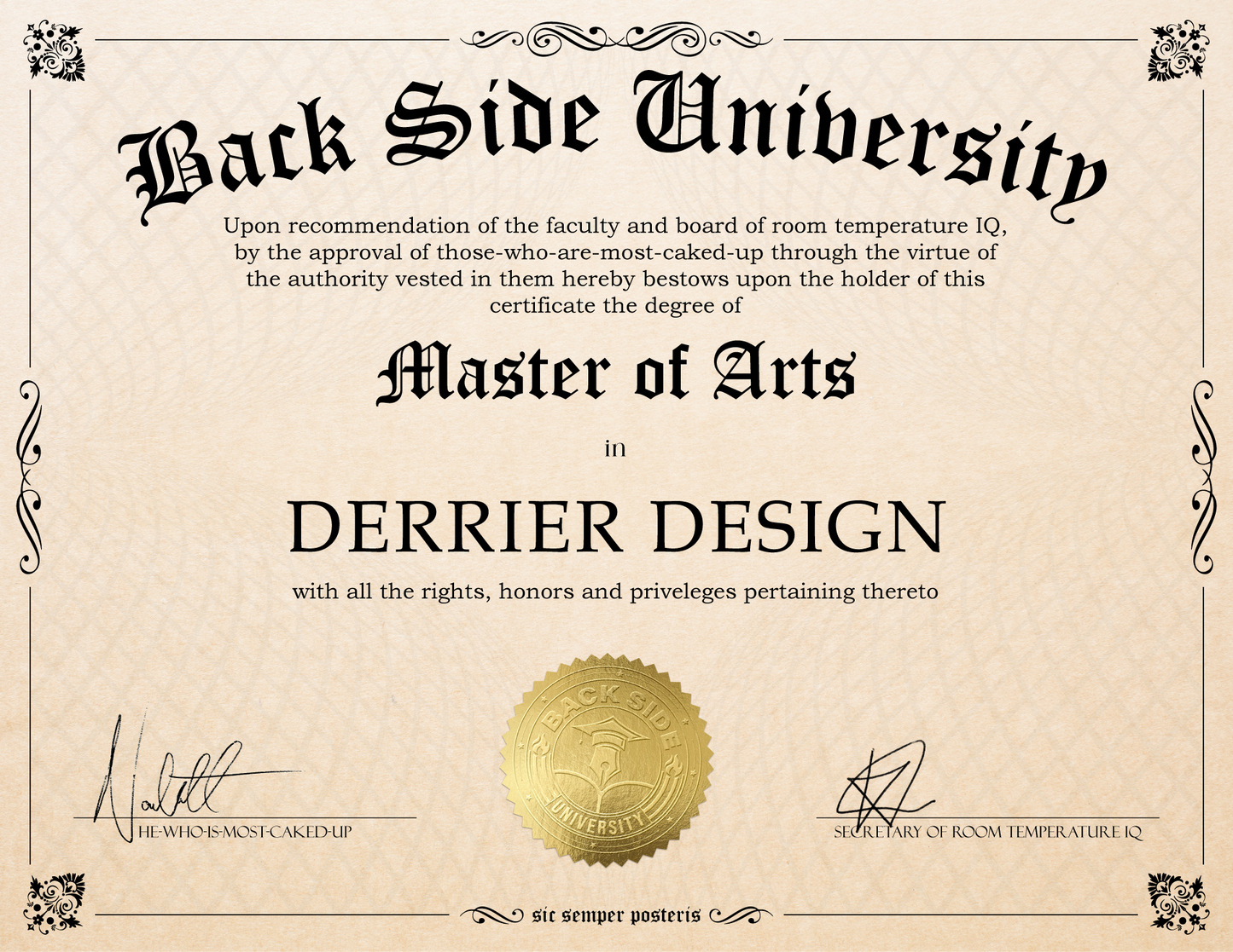 Back Side University Diploma