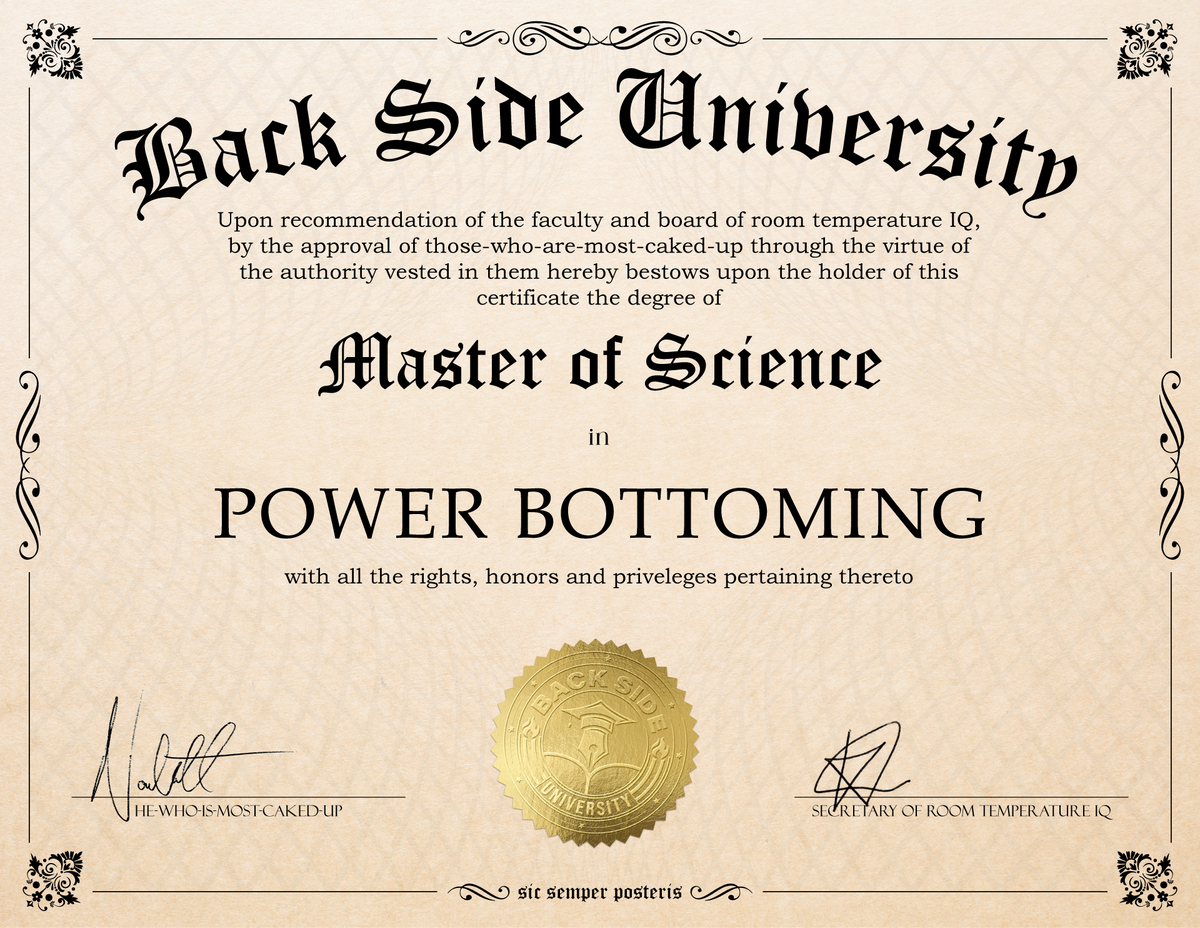 Back Side University Diploma