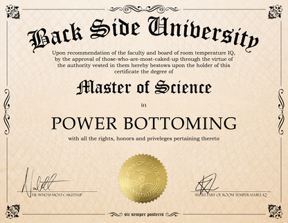 Back Side University Diploma