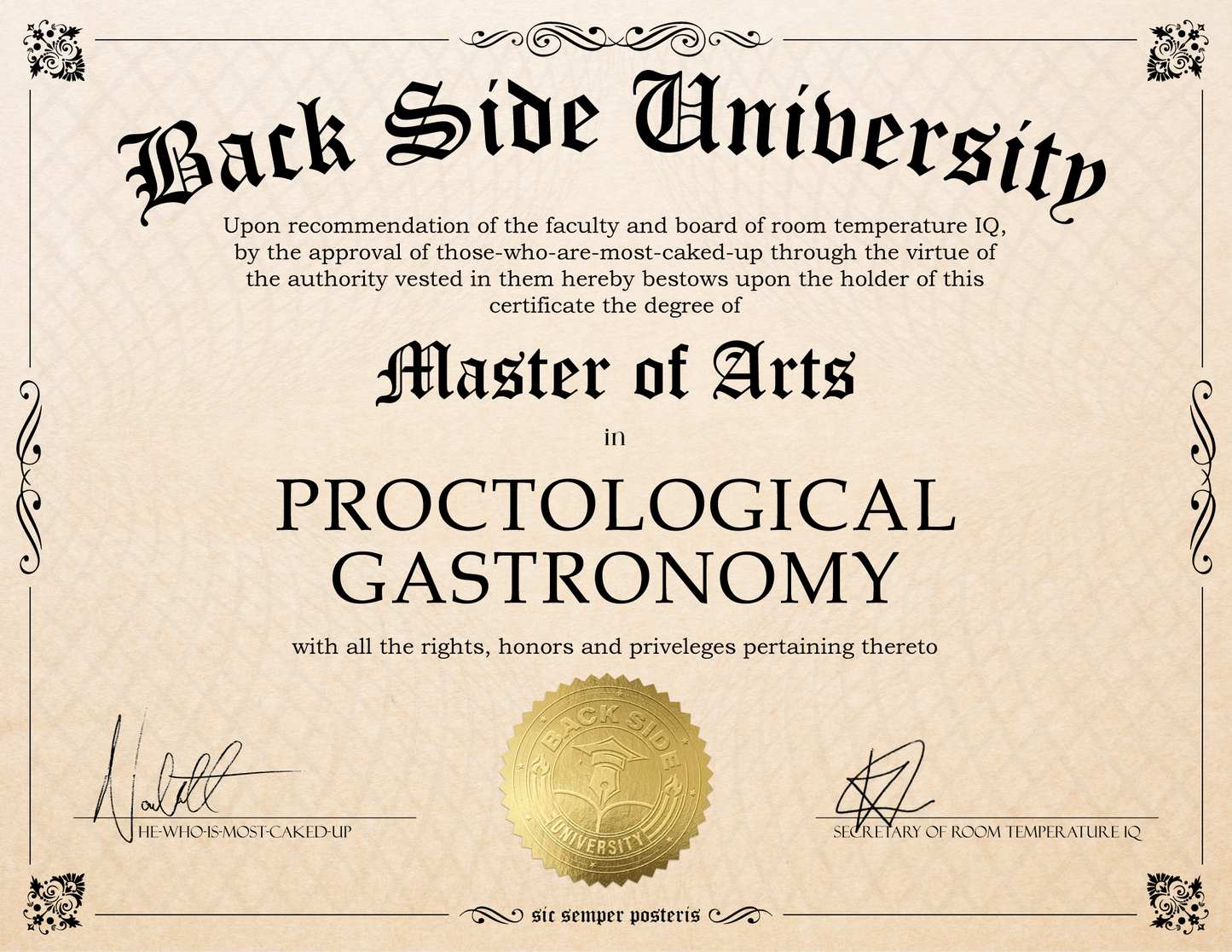 Back Side University Diploma