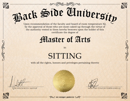 Back Side University Diploma