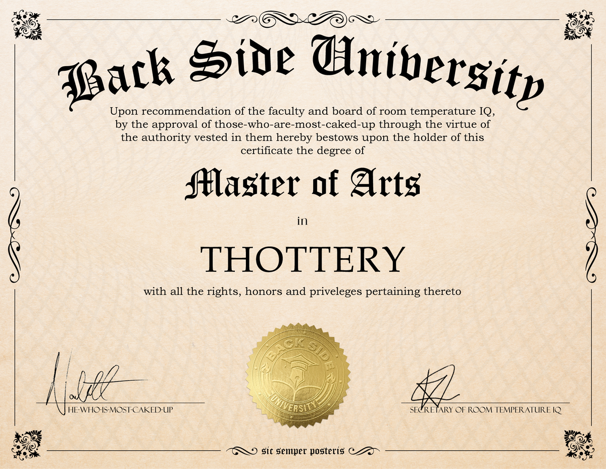 Back Side University Diploma