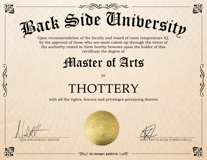 Back Side University Diploma