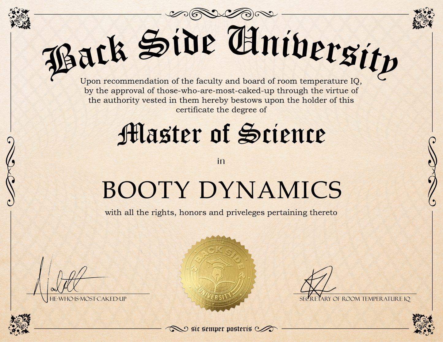 Back Side University Diploma