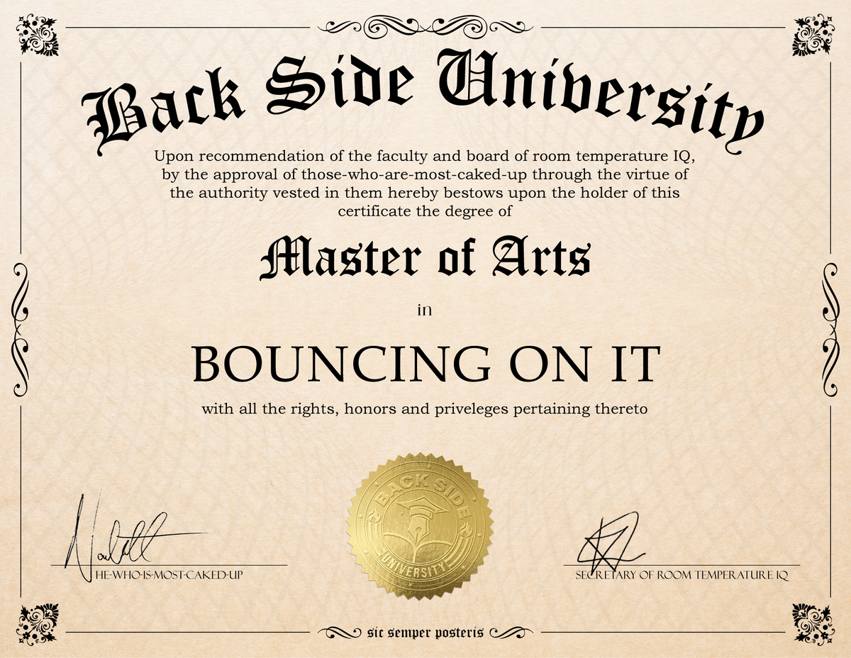Back Side University Diploma